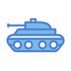 Fototapeta premium Blue Cartoon Tank Vector Illustration for Military and Educational Uses