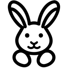 Obraz premium Cute Bunny Outline Vector for Kids Coloring Book and Easter Designs