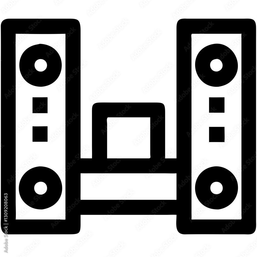 Poster retro audio speaker vector for design and print media