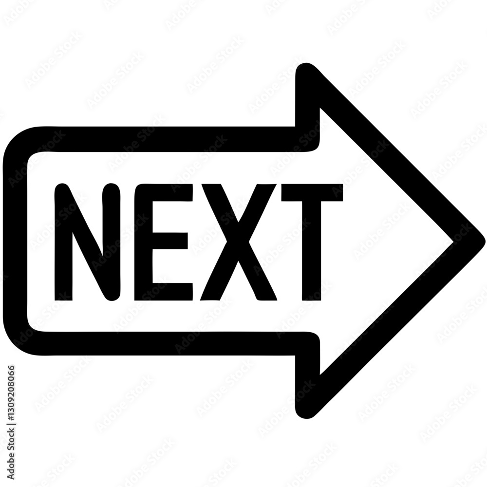 Poster bold next arrow sign for navigation and directional guides
