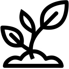 Bold Minimalistic Black Plant Leaves Vector Illustration for Nature Design Projects