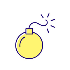 Obraz premium Yellow Bomb Vector with Lit Fuse for Graphic Design and Illustrations