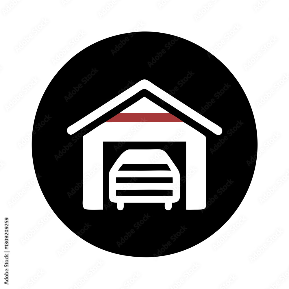Poster garage with car automotive vector for apps and web design