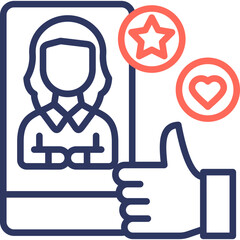 Customer Satisfaction line color icon