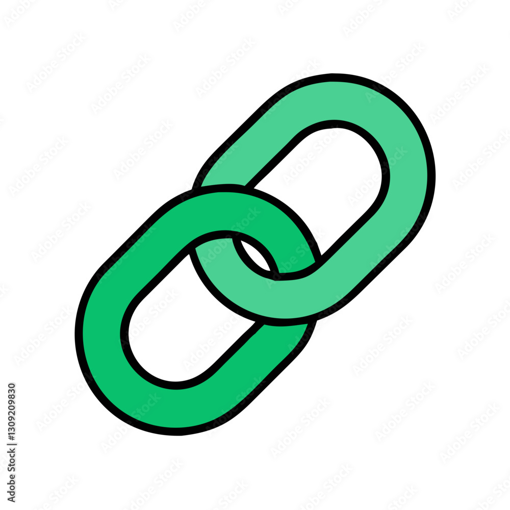 Poster green link chain vector for connectivity and networking designs