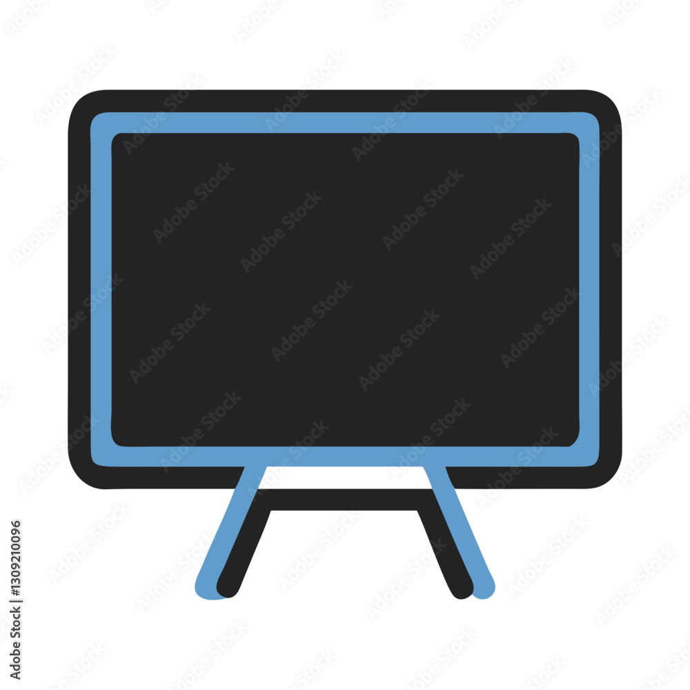 Poster digital display frame illustration for presentation and design with blue outline