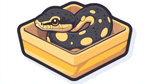 Ball Python in Pastel Yellow Striped Box