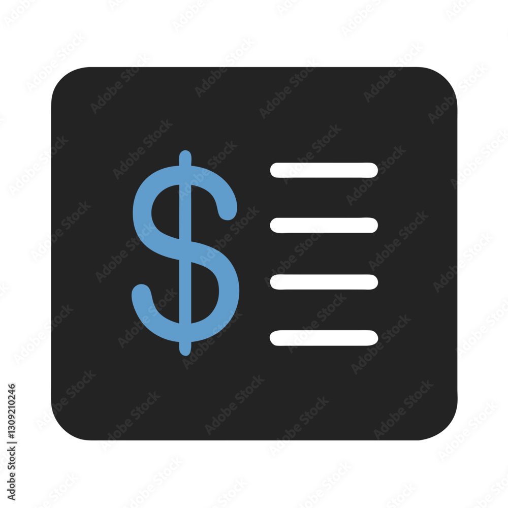Poster dollar symbol with text lines vector for financial app and business design