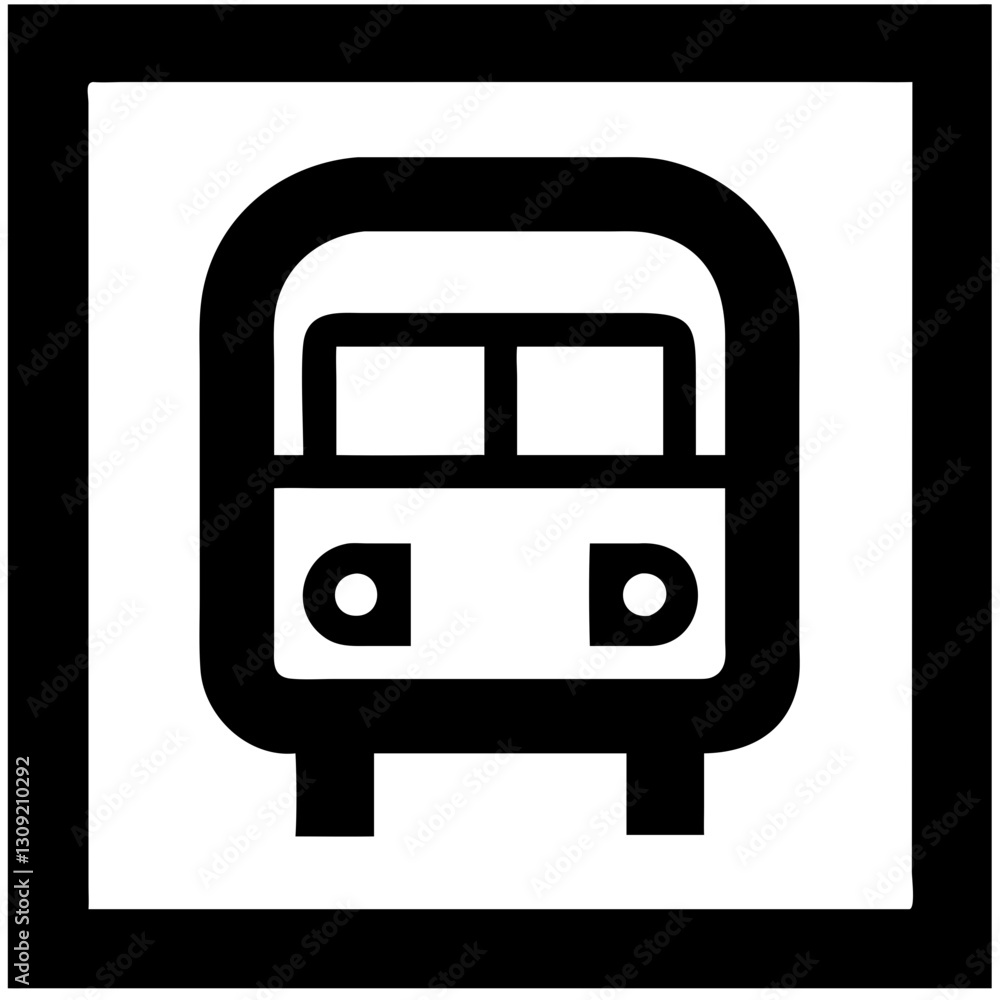 Poster minimalist bus vector design for transportation signage and graphics