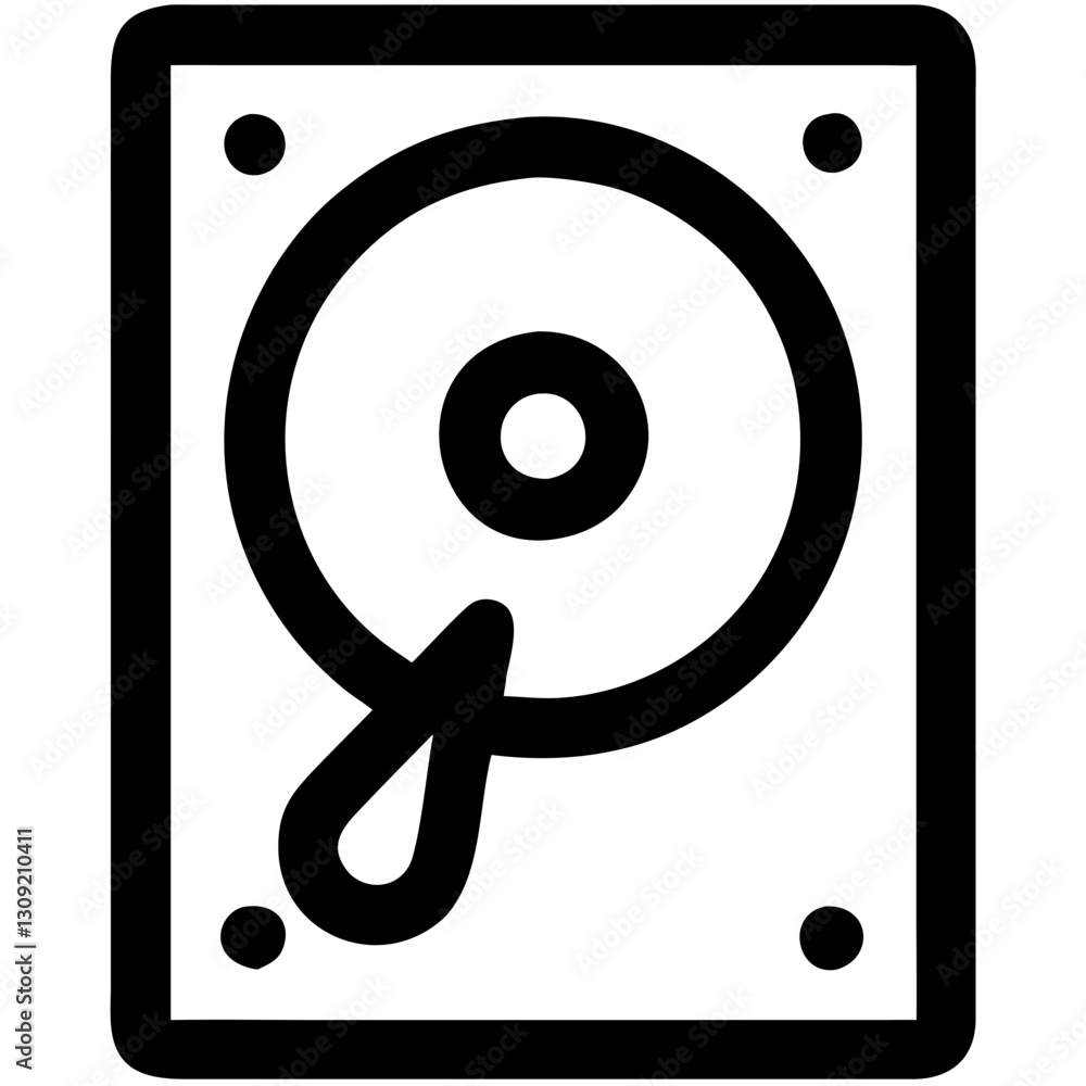 Poster hard disk drive vector for technology projects and graphic design