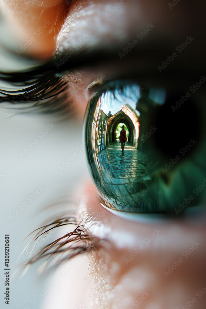 Aufkleber a captivating reflection in the eye: exploring the intricate journey through a fascinating perspecti