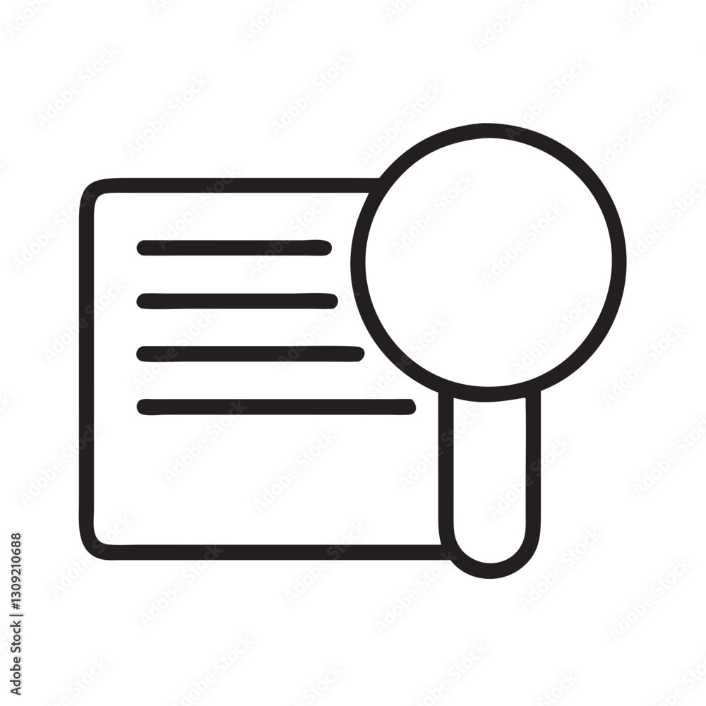 Poster magnifying glass and document vector for search analysis and information