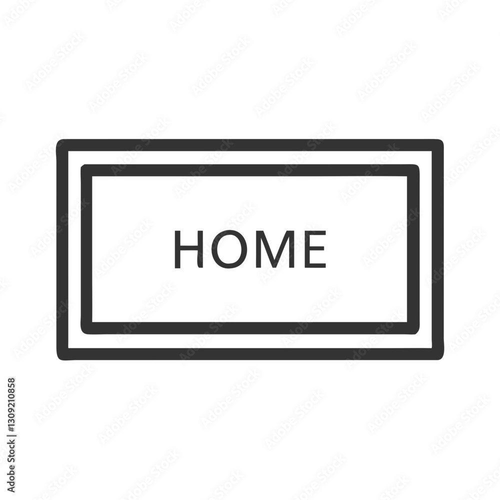 Aufkleber home button minimalist vector design for mobile apps and websites