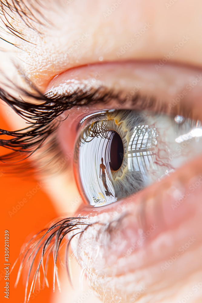 Poster exploring the depth of human emotion through the reflection in an eye: a mesmerizing visual journey