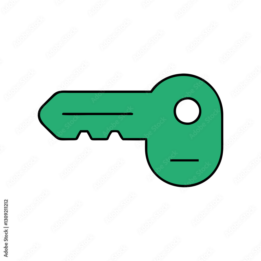Poster green key vector illustration design for security accesss and graphics
