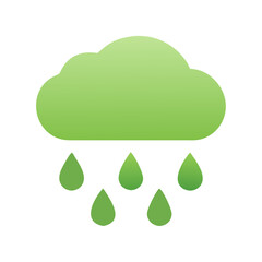 Fototapeta premium Green Rain Cloud Symbol Vector for Weather Apps and Environmental Graphics