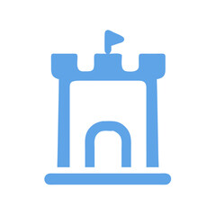Fototapeta premium Blue Castle Silhouette Vector for Websites and Design Projects