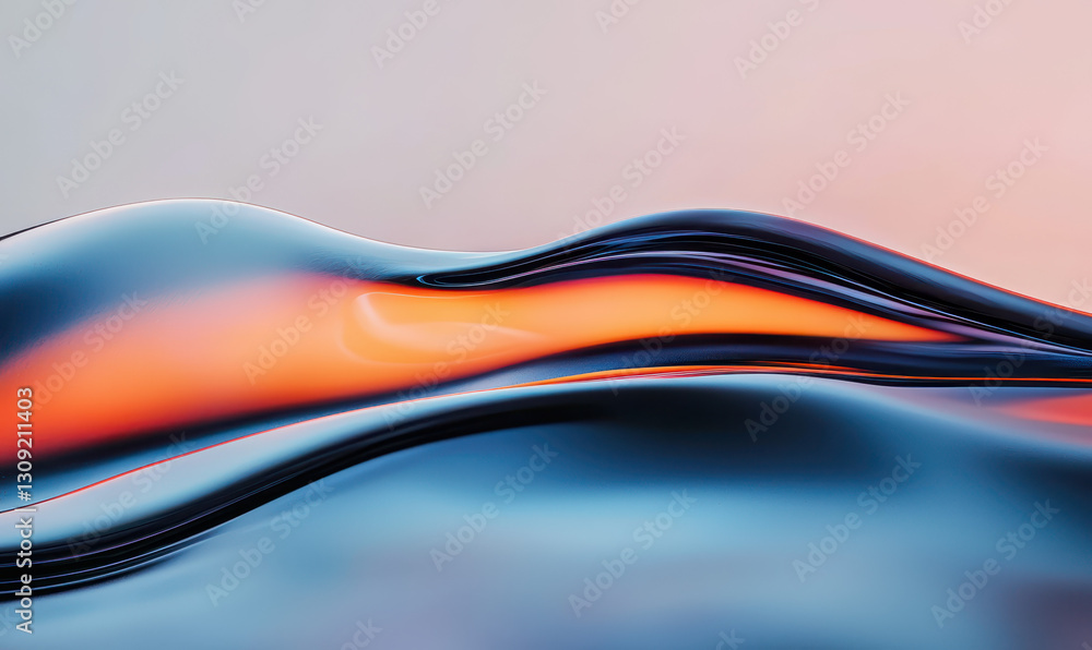 Poster exploring the fusion of color and form in a captivating abstract environmental landscape