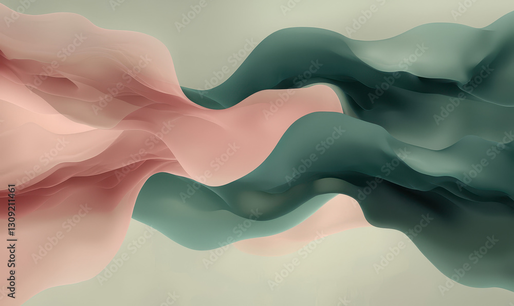 Poster exploring the tranquil flow of colors and emotions in abstract art composition