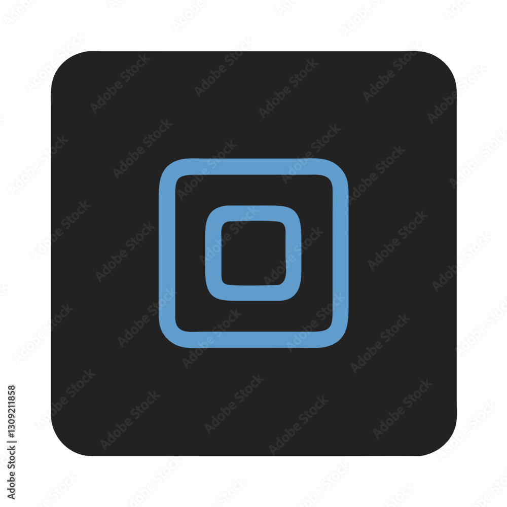 Poster blue square loop design on black background modern vector