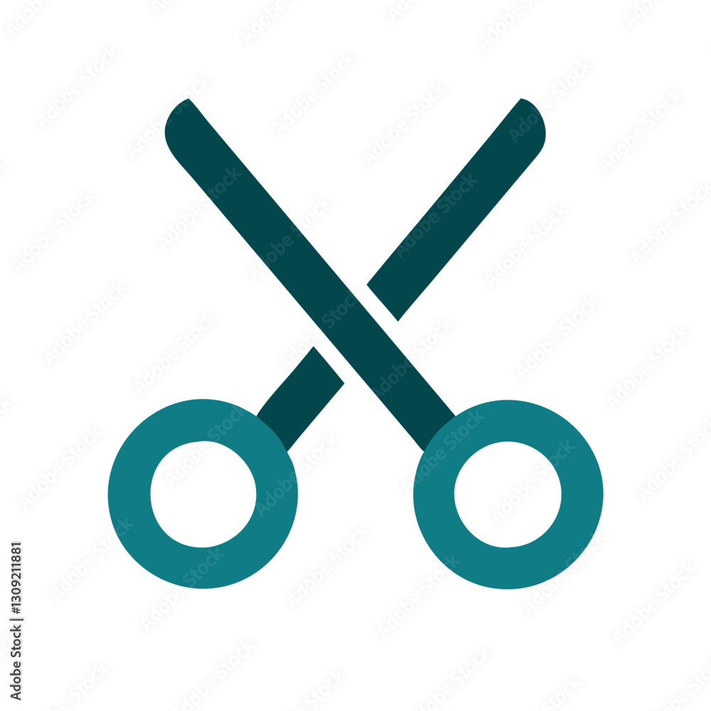 Poster scissors vector design for craft projects and graphic design elements
