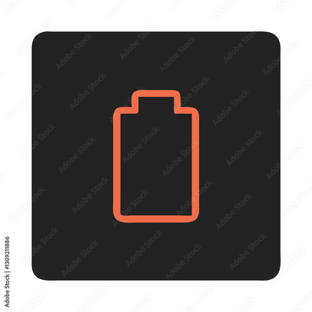 Poster orange battery vector design for tech applications and illustrations