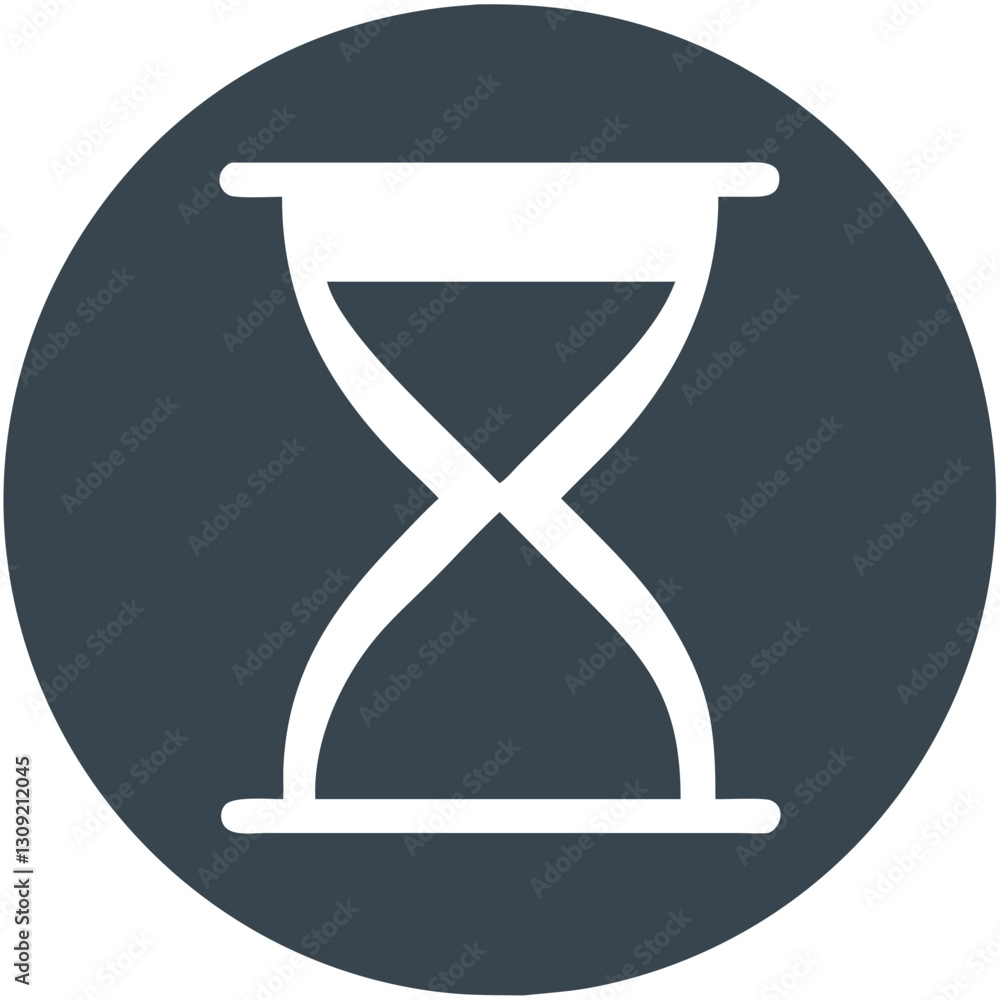 Poster hourglass timer vector symbol for time management and productivity concepts