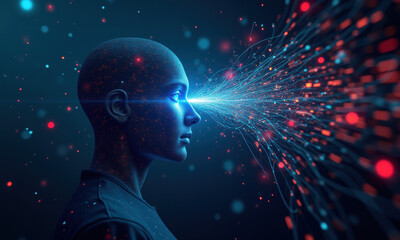 AI Vision: Digital Mind, Data Stream - AI