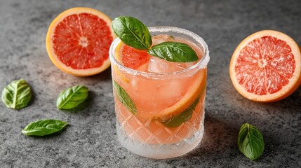 Refreshing grapefruit basil mocktail recipe for a cozy home bar experience
