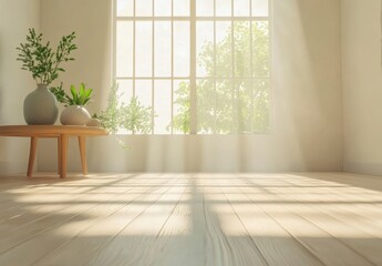 Obraz premium Sunlit Room with Plants