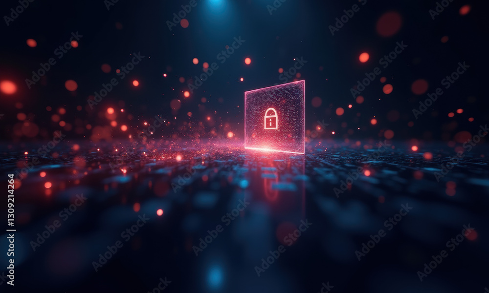 Poster cyber security data lock abstract - cybersecurity