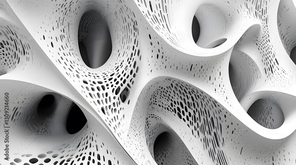 Aufkleber parametric abstraction with intricate geometric patterns, perfect for modern and futuristic designs