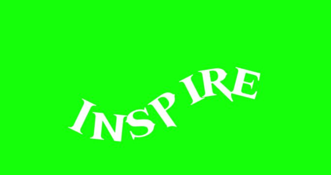 v&iacute;deo Fundo verde brilhante com a palavra inspirar em letras brancas curvas	