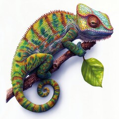 Obraz premium Colorful Chameleon on Branch