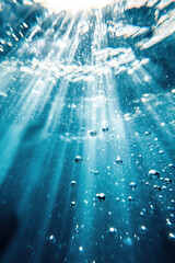 Discover the Serenity of Underwater Worlds: A Captivating Glimpse into the Beauty of Light and Bubbles Beneath the Surface