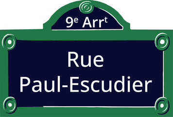 Obraz premium 9e Arrt, Elegant Parisian Street Sign