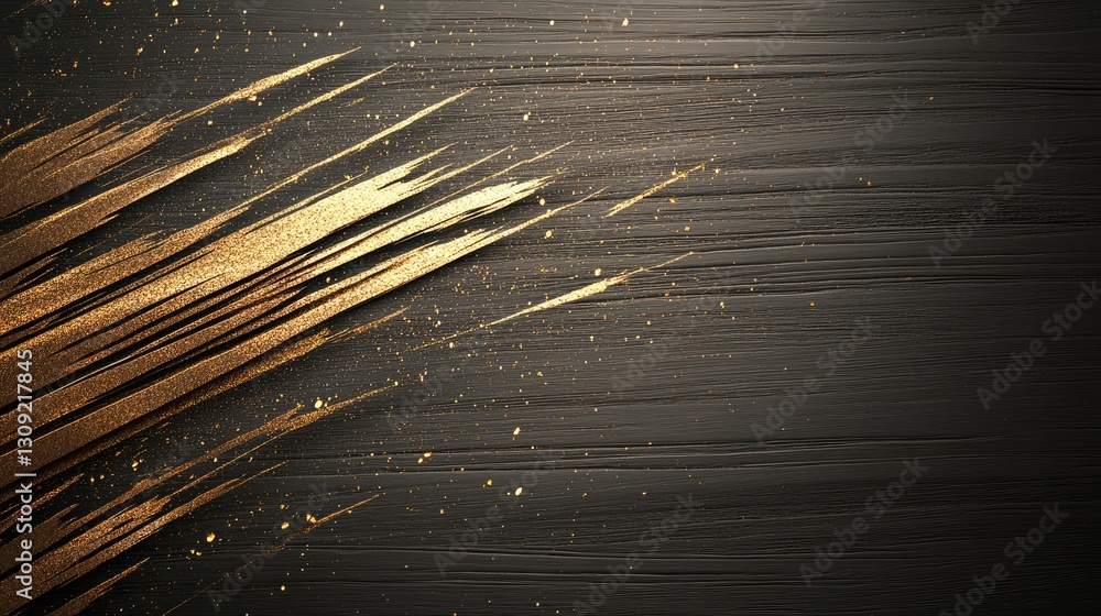 Poster abstract gold and black design with a textured background showing a dynamic and modern artistic expr