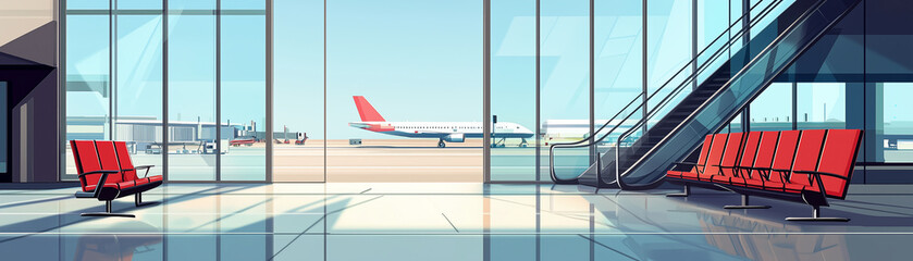 illustration airport interior concept flight department