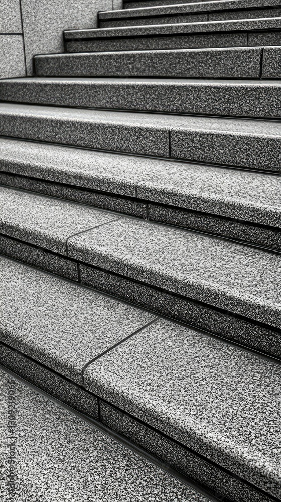Poster close view of modern concrete stairs with textured surface and sharp edges showing intricate details