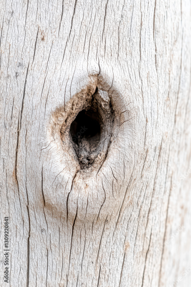 Poster exploring the intricate textures of a weathered tree trunk: a macro journey into nature's details