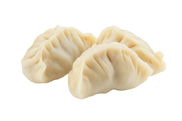 Nepalese momo dumplings isolated on transparent white background