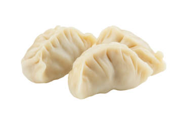 Nepalese momo dumplings isolated on transparent white background