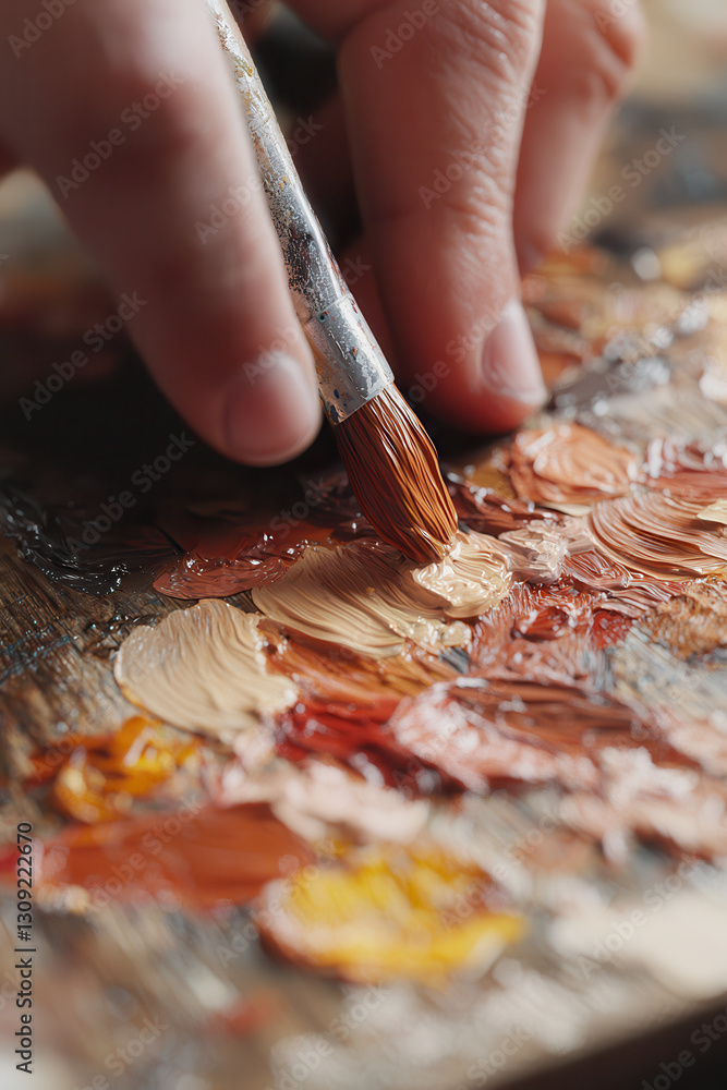 Poster exploring the art of painting: techniques and creativity unleashed with palette and brush in a beaut