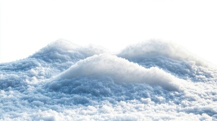 Snow on a white background. Winter landscape. Snowdrift.
