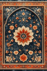 Intricate floral design ornate frame artwork