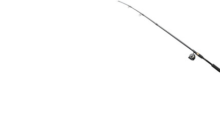 Fishing rod on a white background, displaying its sleek design, durable construction, and essential components, ideal for angling and outdoor fishing enthusiasts.
