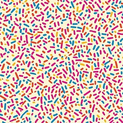 Minimalist seamless pattern of colorful rainbow sprinkles on a light background for design