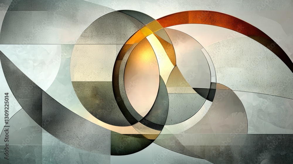 Aufkleber a stylish background with gentle overlapping shapes in muted gray and dusty silver.