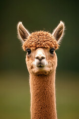 Obraz premium Captivating Portrait of an Adorable Alpaca: A Heartwarming Encounter with Nature's Gentle Giant