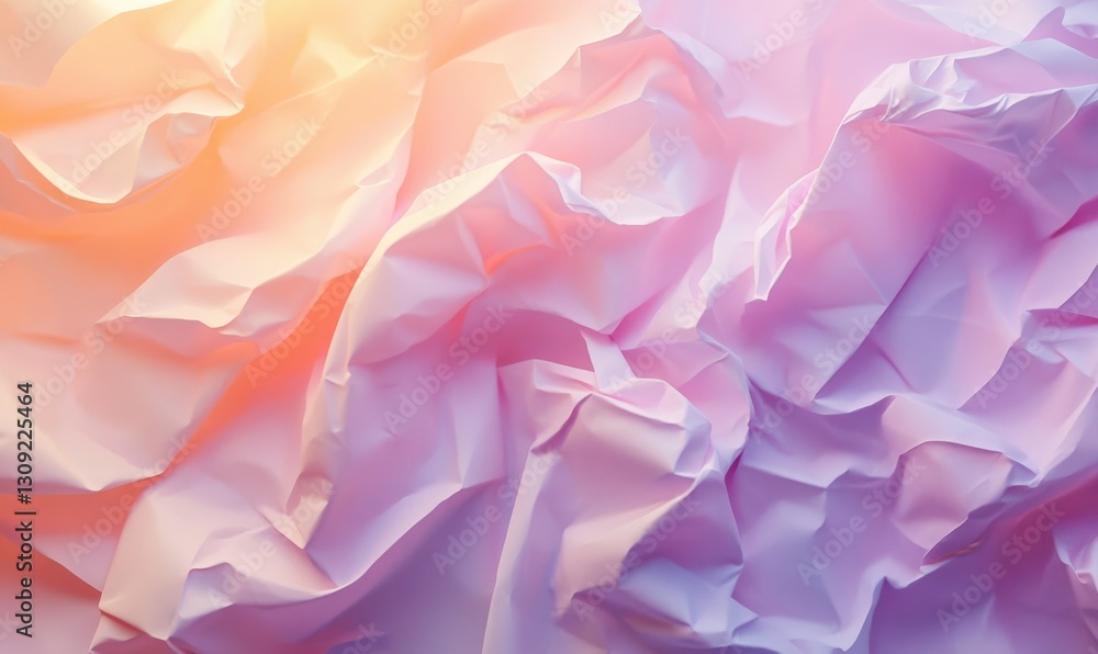 Aufkleber subtle pastel abstract paper crumples forming textured patterns, illuminated by soft, even lighting,